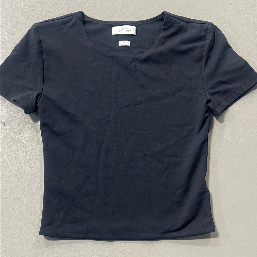 Aritzia Navy Short Sleeve Tee